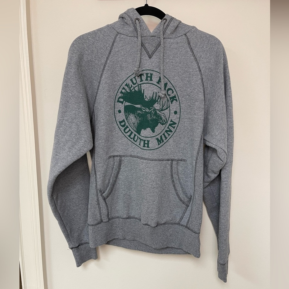 Duluth Pack: Unisex Gray / GreenDuluth, Minnesota Sweatshirt Hoodie, Adult Small